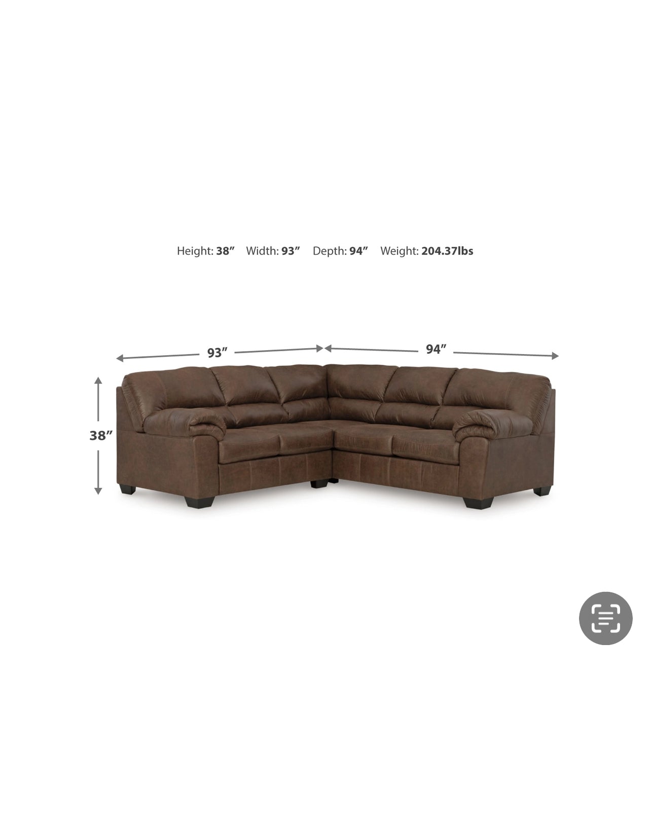 Bladen brown sectional