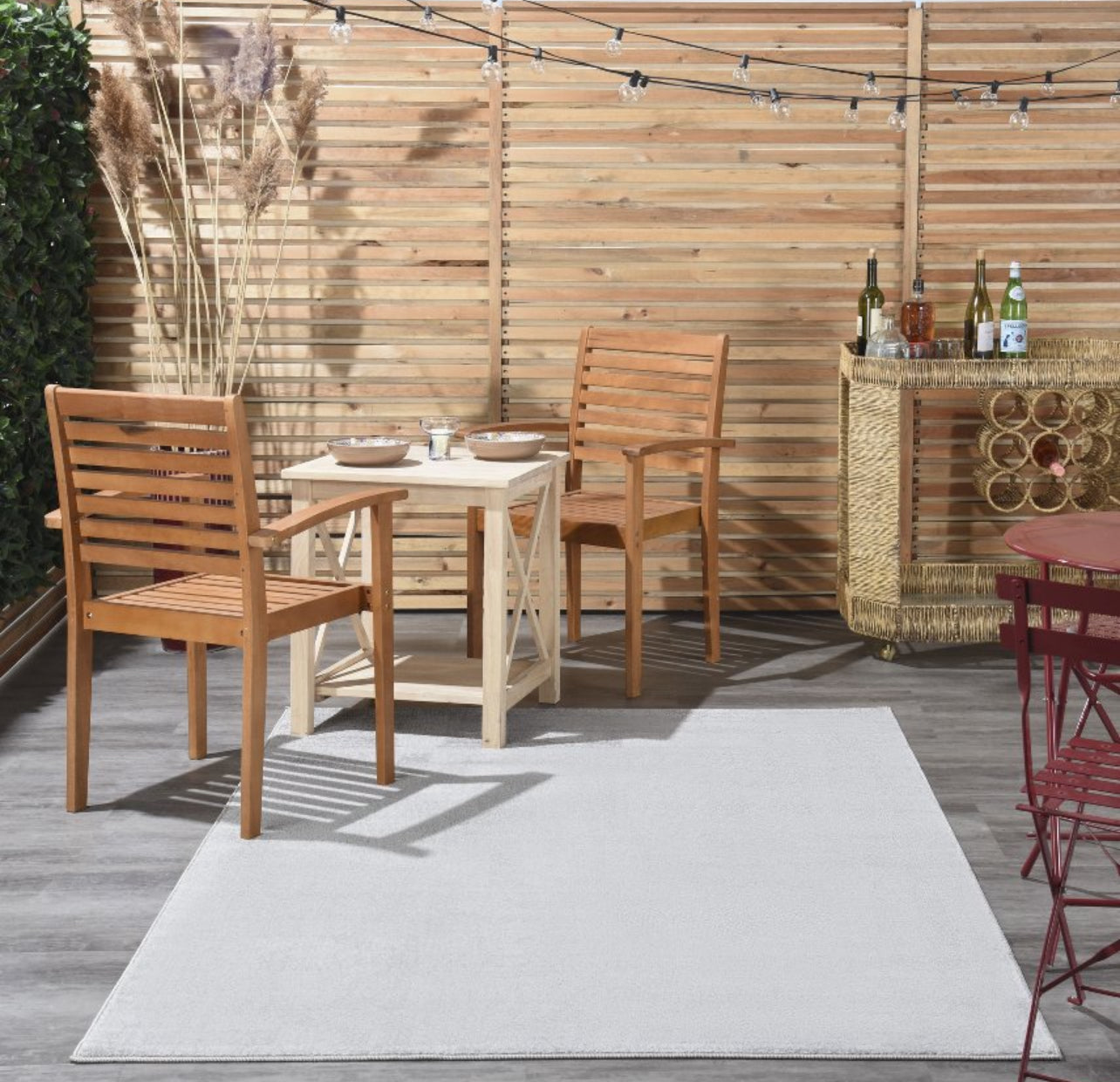 Nourison Essentials Easy Care Indoor Outdoor Area Rug - Silver Grey 5' x 8'