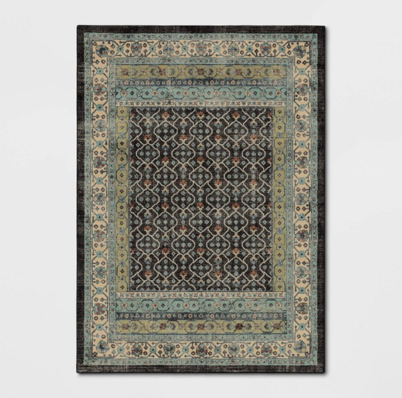 5'x7' Distressed Geometric Tufted Area Rug Gray/Green - Threshold™
